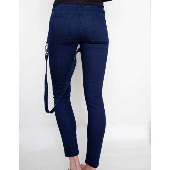 NWT - Arianne Elmy Denim Blue STRAPPY JEANS - 12 - Picture 9 of 11